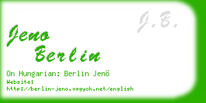 jeno berlin business card